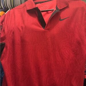 Nike Men's Tiger Woods Jacquard Red Polo Shirt FedEx cup championship